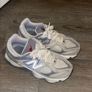 New Balance Light Gray and White Athletic Shoes